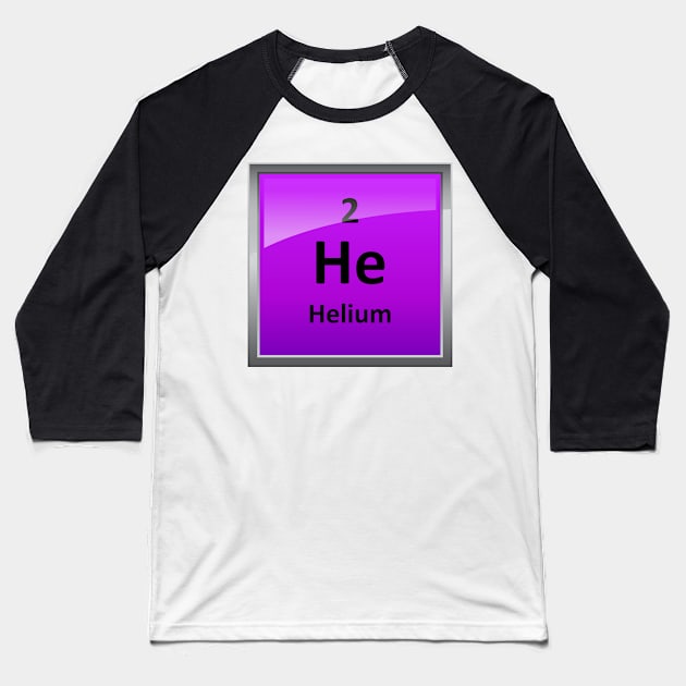 Helium Element Tile - Periodic Table Baseball T-Shirt by sciencenotes